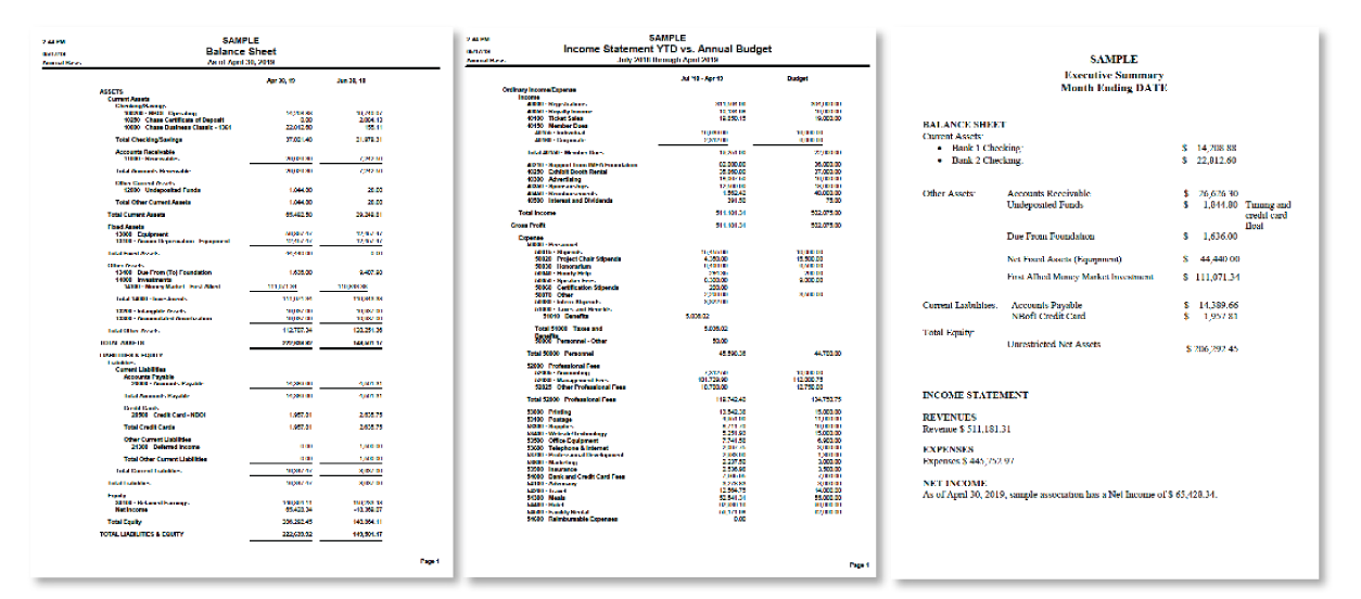 Sample Financial Sheets